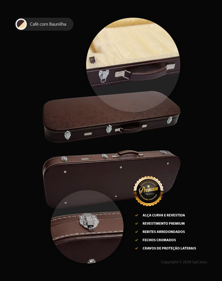 Hard Case Estojo para Guitarra Strato Telecaster Premium