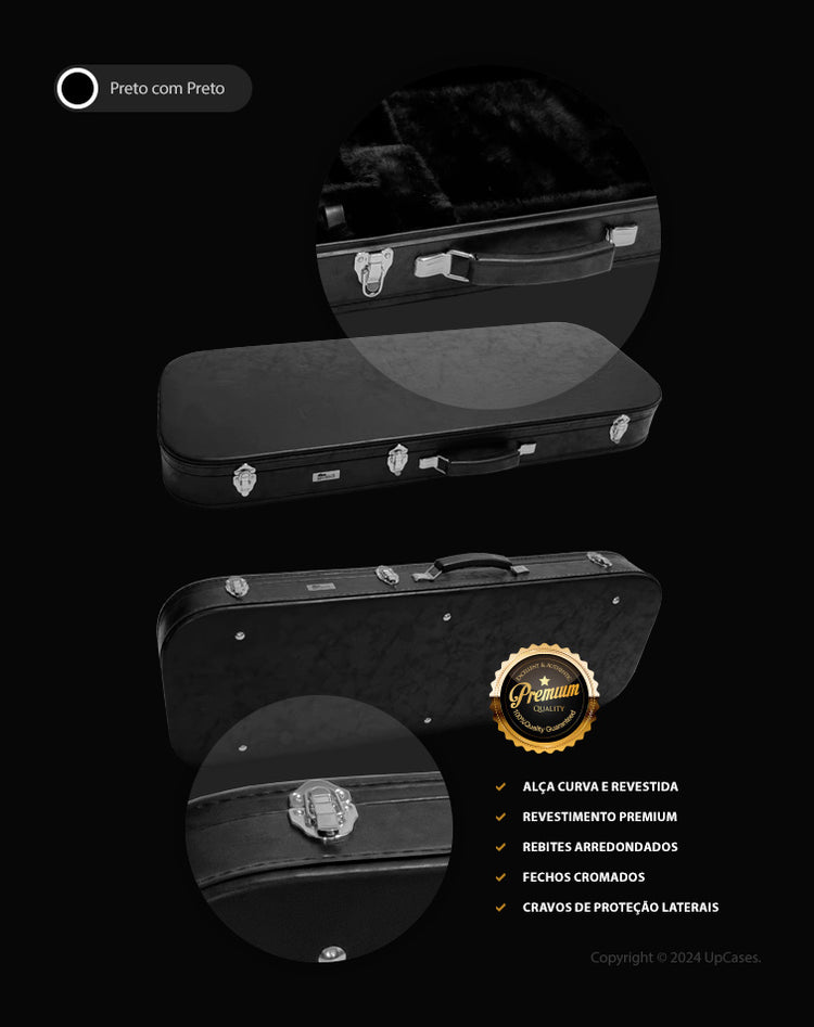 Hard Case Estojo para Guitarra Strato Telecaster Premium